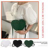 Red Love Heart Shape Shoulder Bag Women Chain Crossbody Bag