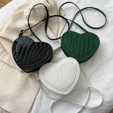 Red Love Heart Shape Shoulder Bag Women Chain Crossbody Bag