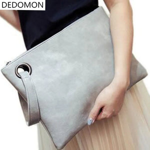 Women's Solid Leather Clutch Bag