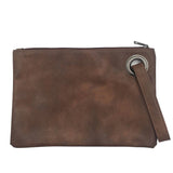 Women's Solid Leather Clutch Bag