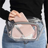 Women PVC Waist Fanny Pack Belt Bag Clear Transparent Chest Pouch Bag