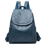 Women Leather Backpacks for Girls Daypack Vintage School Bags Rucksack