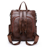 Women Leather Backpacks for Girls Vintage School Bags Mochila Rucksack