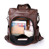 Women Leather Backpacks for Girls Vintage School Bags Mochila Rucksack