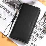 RFID Blocking Leather Wallet Phone Clutch Travel Purse