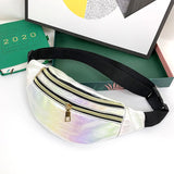 Rainbow Fanny Pack Holographic Running Belt Pouch Ladies Waterproof Bum Bag