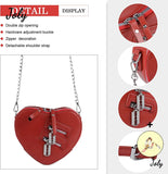 Red Heart Purse Love Shape Shoulder Handbag Girls Clutch Chain Purse