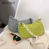 Retro Corduroy Underarm Bag Chain Crossbody Bag