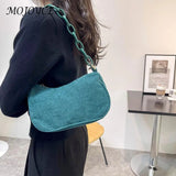 Retro Corduroy Underarm Bag Chain Crossbody Bag