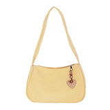 Retro Nylon Shoulder Top Handle Bag with Zipper Closure