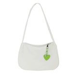 Retro Nylon Shoulder Top Handle Bag with Zipper Closure