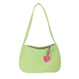 Retro Nylon Shoulder Top Handle Bag with Zipper Closure