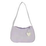 Retro Nylon Shoulder Top Handle Bag with Zipper Closure