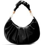 Vintage Pleated Solid Hobos Shoulder Bag for Women