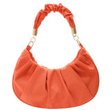Vintage Pleated Solid Hobos Shoulder Bag for Women