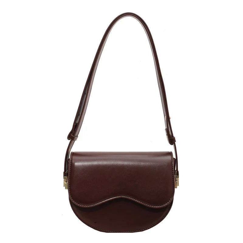Vintage Leather Saddle Bag Crossbody Purse