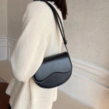 Vintage Leather Saddle Bag Crossbody Purse