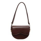 Vintage Leather Saddle Bag Crossbody Purse