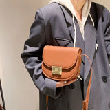 Retro Saddle Bag Vintage Messenger Bags Solid Leather Flap Crossbody