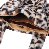 Women Retro Shoulder Bag Plaid/Zebra/Leopard Soft Plush Handbag