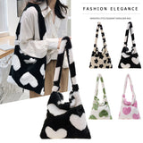Women Retro Plush Handbag Soft Warm Autumn Winter Fluffy Phone Bag