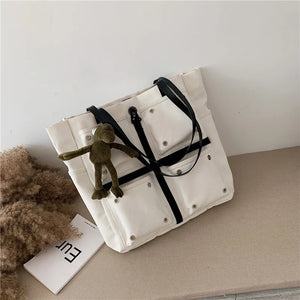 Women Reusable Shopping Bag Durable Female Handbag Tote Shopper Canvas