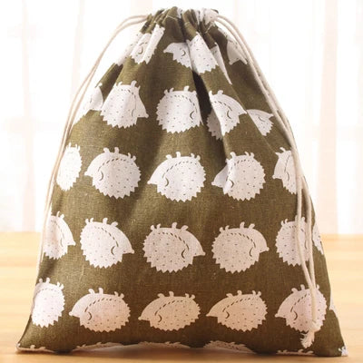 Reusable Foldable Cotton Grocery Bag Drawstring Storage Travel Gift Bag