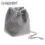 Women Rhinestone Bucket Messenger Bag Crossbody Purse