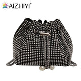 Rhinestone Bucket Messenger Bag Women