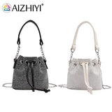 Rhinestone Bucket Crossbody Bag for Women
