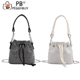 Rhinestone Bucket Messenger Bag for Women Crossbody Bag