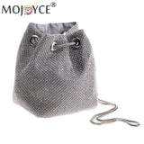 Rhinestone Bucket Messenger Crossbody Bag for Women