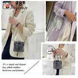 Rhinestone Bucket Messenger Bag for Women Crossbody Bag