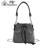 Rhinestone Bucket Messenger Bag for Women Crossbody Bag