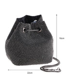 Women Rhinestone Bucket Messenger Bag Crossbody Purse