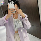 Rhinestone Bucket Crossbody Bag for Women