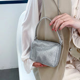 Rhinestone Shoulder Bag Tote Wallet Wristlet Vintage Glitter Evening Po