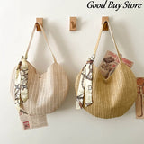 Women Round Straw Bucket Bag Shoulder Purse Beach Totes B