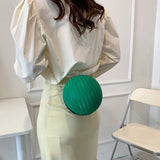 Round Shoulder Bag PU Leather Small Purse Crossbody Phone Bag