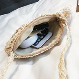 Round Straw Bag Handwoven Rattan Handbags Crossbody Tote Beach