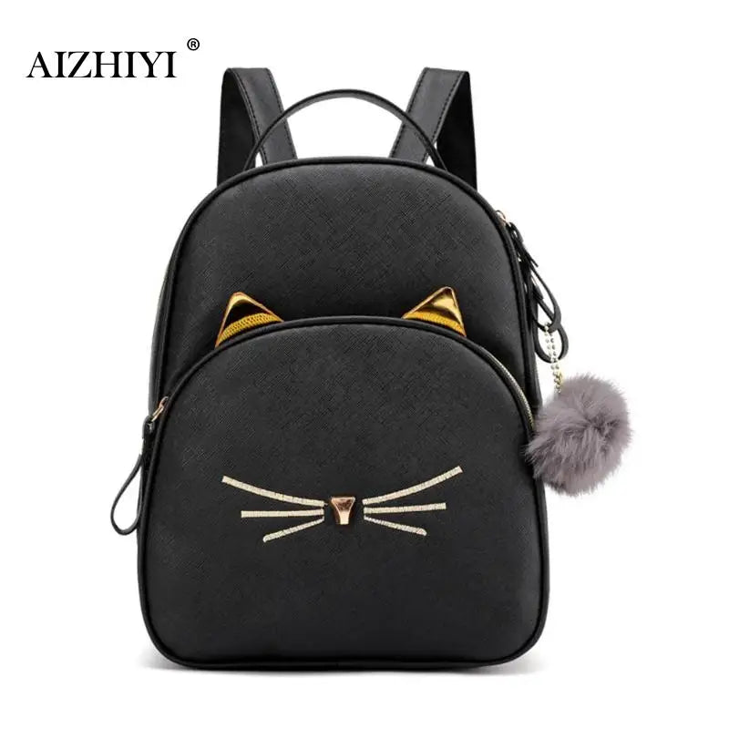 Cat Square Satchel Travel Backpack for Girls