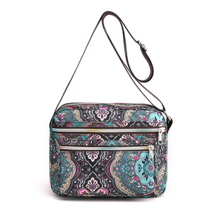 Rural Pastoral Style Flower Crossbody Shoulder Bag for Lady