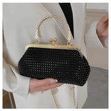 Women's Clip Buckle Chain Small Bag Diamond Handbag Evening Bag