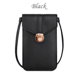 Women'S Lock Messenger Pu Leather Touch Screen Mobile Phone Wallet
