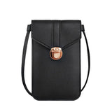 Women'S Lock Messenger Pu Leather Touch Screen Mobile Phone Wallet