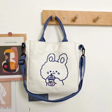 Women's One Shoulder Canvas Bag Art College Backpack