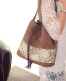 National Style Canvas Shoulder Bag for Women