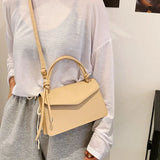 Small Beige Shoulder Bag Yellow Leather
