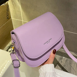 Women Mini Messenger Bags Saddle Shoulder Solid Pu Leather Handbags