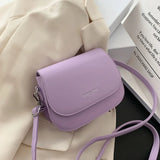 Women Mini Messenger Bags Saddle Shoulder Solid Pu Leather Handbags